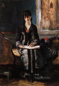 Retrato de una joven dama pintor belga Alfred Stevens Pinturas al óleo